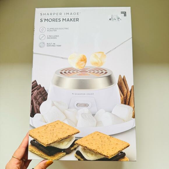 NEW SHARPER IMAGE White Silver Stainless Steel Electric Smores Maker Fondue Fork - Picture 5 of 9